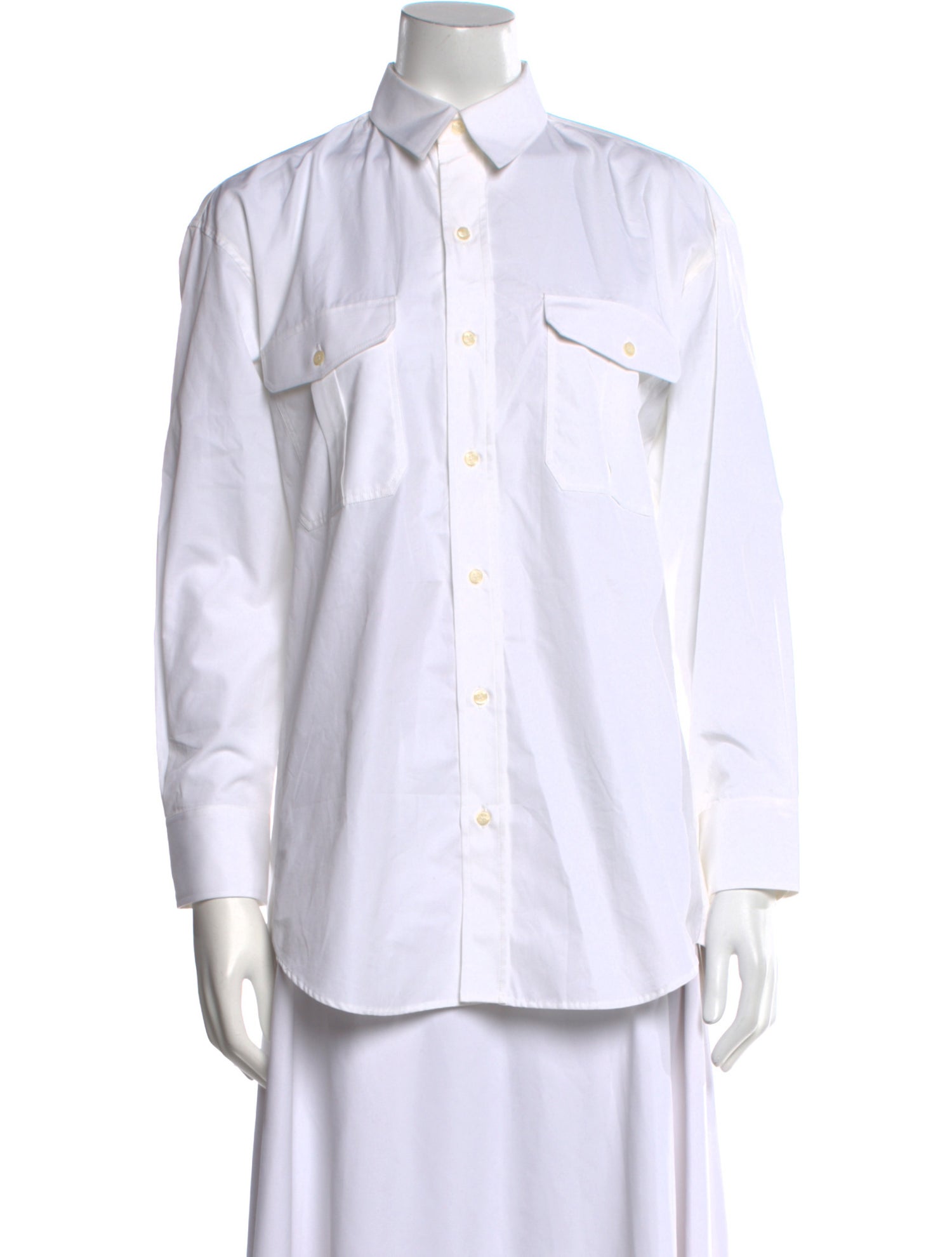 WARDROBE.NYC Long Sleeve Button-Up Top