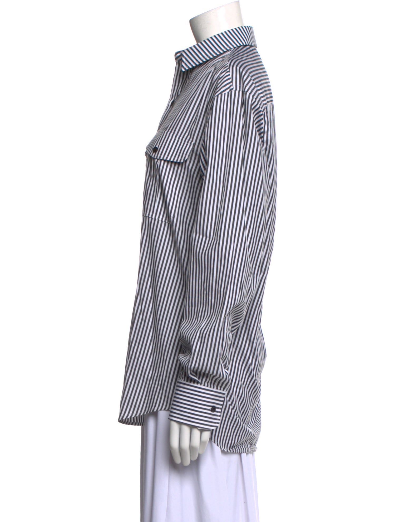 WARDROBE.NYC Striped Long Sleeve Button-Up Top w/ Tags