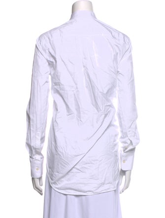 WARDROBE.NYC Mock Neck Long Sleeve Button-Up Top