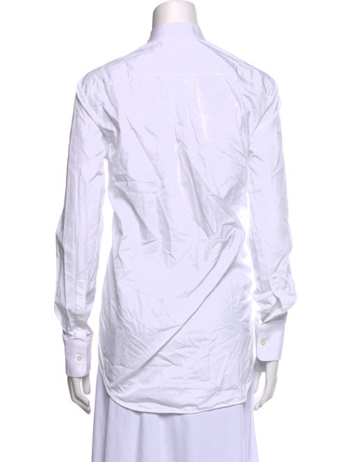 WARDROBE.NYC Mock Neck Long Sleeve Button-Up Top