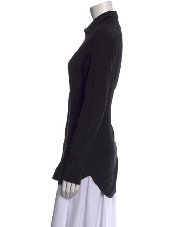 WARDROBE.NYC Silk Long Sleeve Button-Up Top