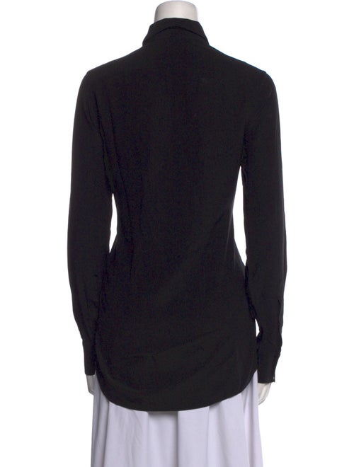 WARDROBE.NYC Silk Long Sleeve Button-Up Top