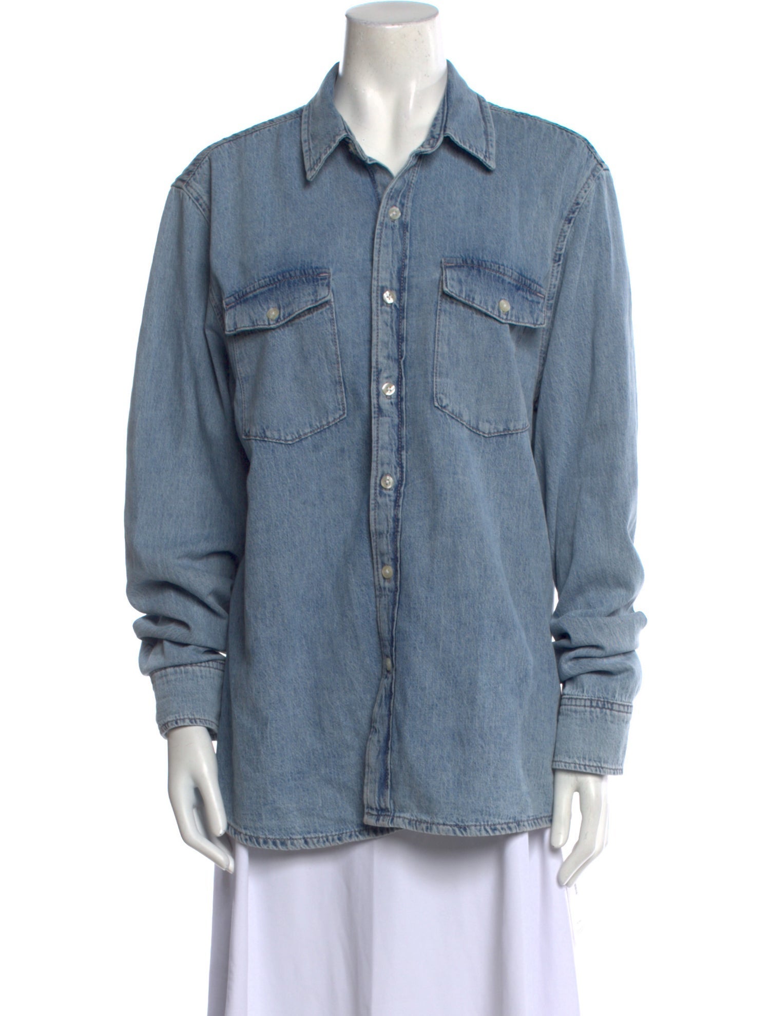 WARDROBE.NYC Long Sleeve Button-Up Top