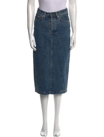 WARDROBE.NYC Distressed Accents Midi Length Skirt