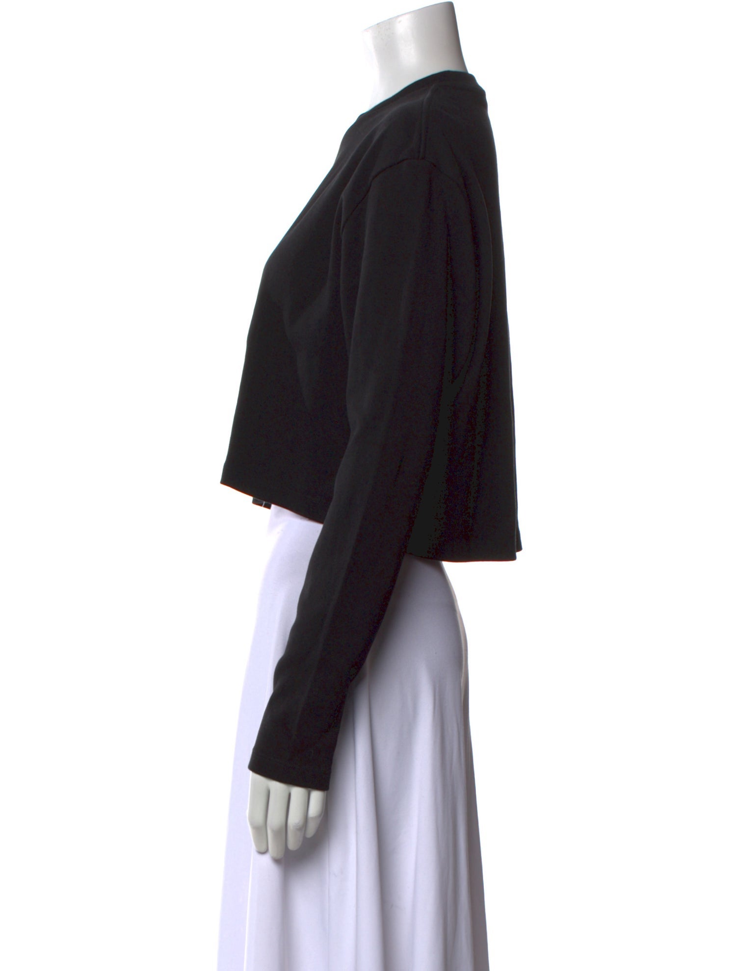 WARDROBE.NYC Crew Neck Long Sleeve Crop Top