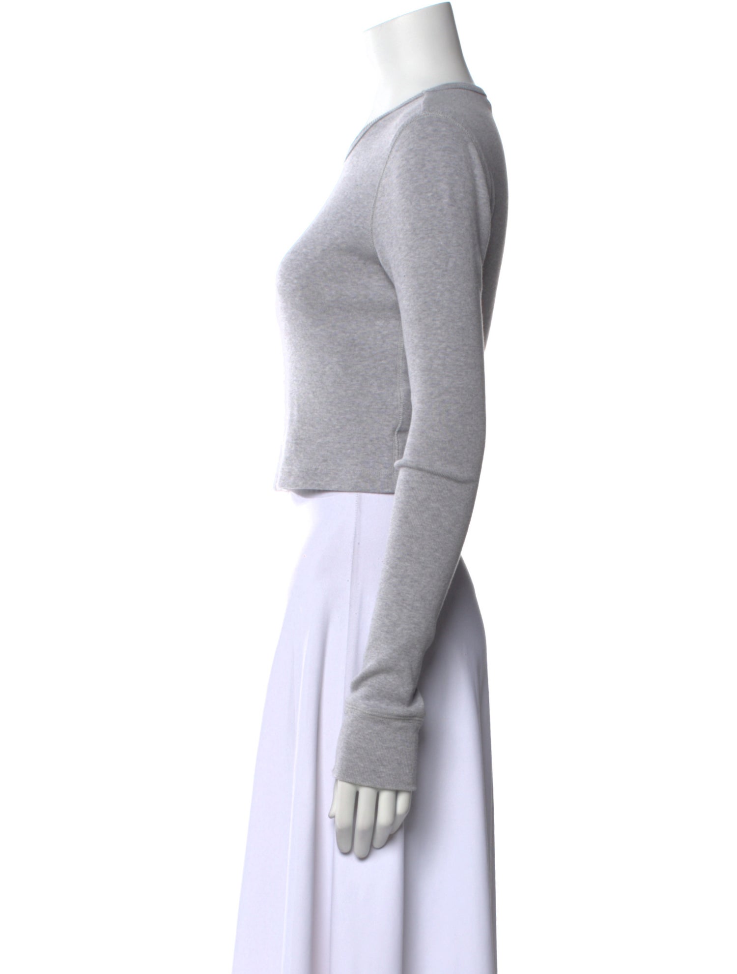 WARDROBE.NYC Crew Neck Long Sleeve Crop Top