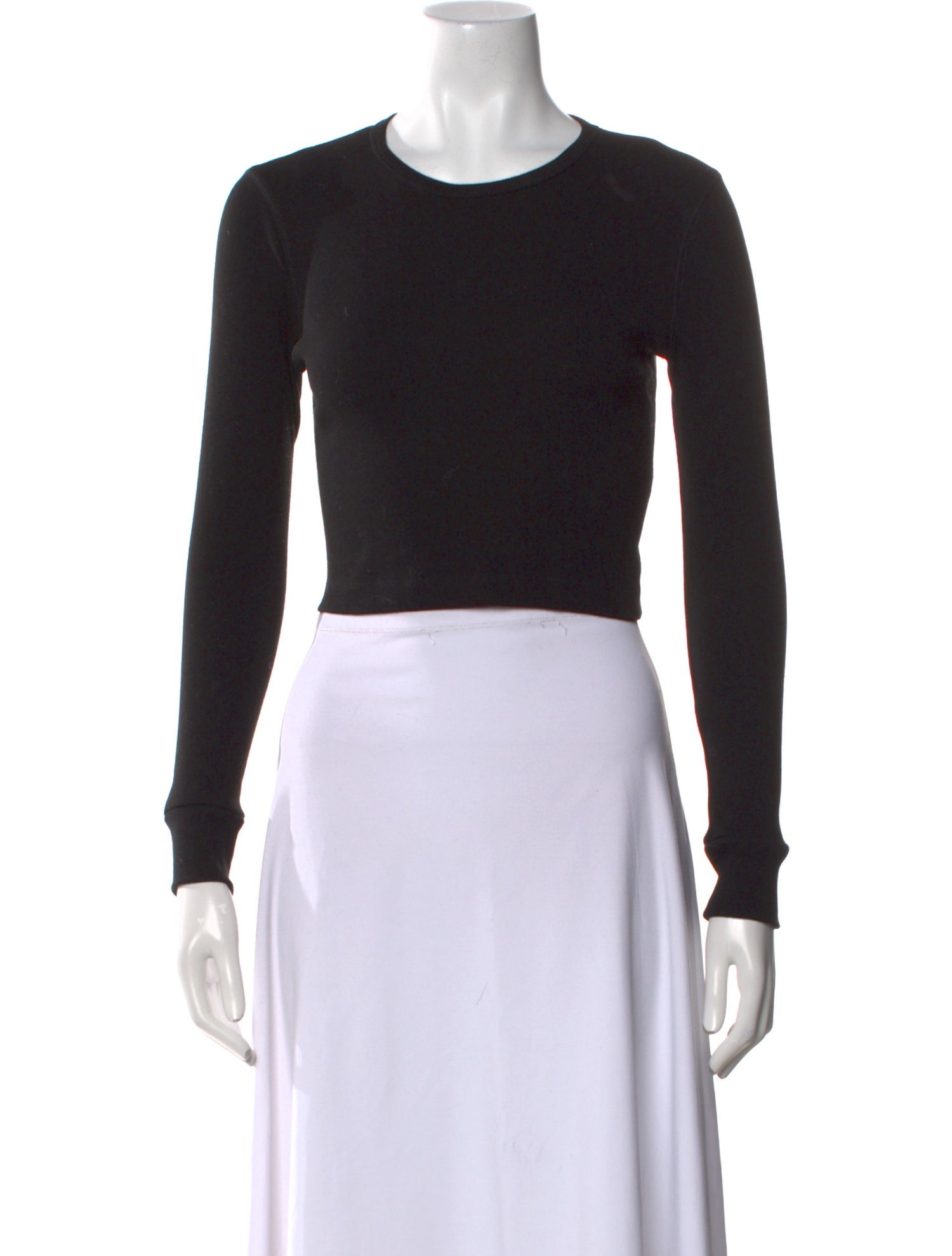 WARDROBE.NYC Crew Neck Long Sleeve Crop Top