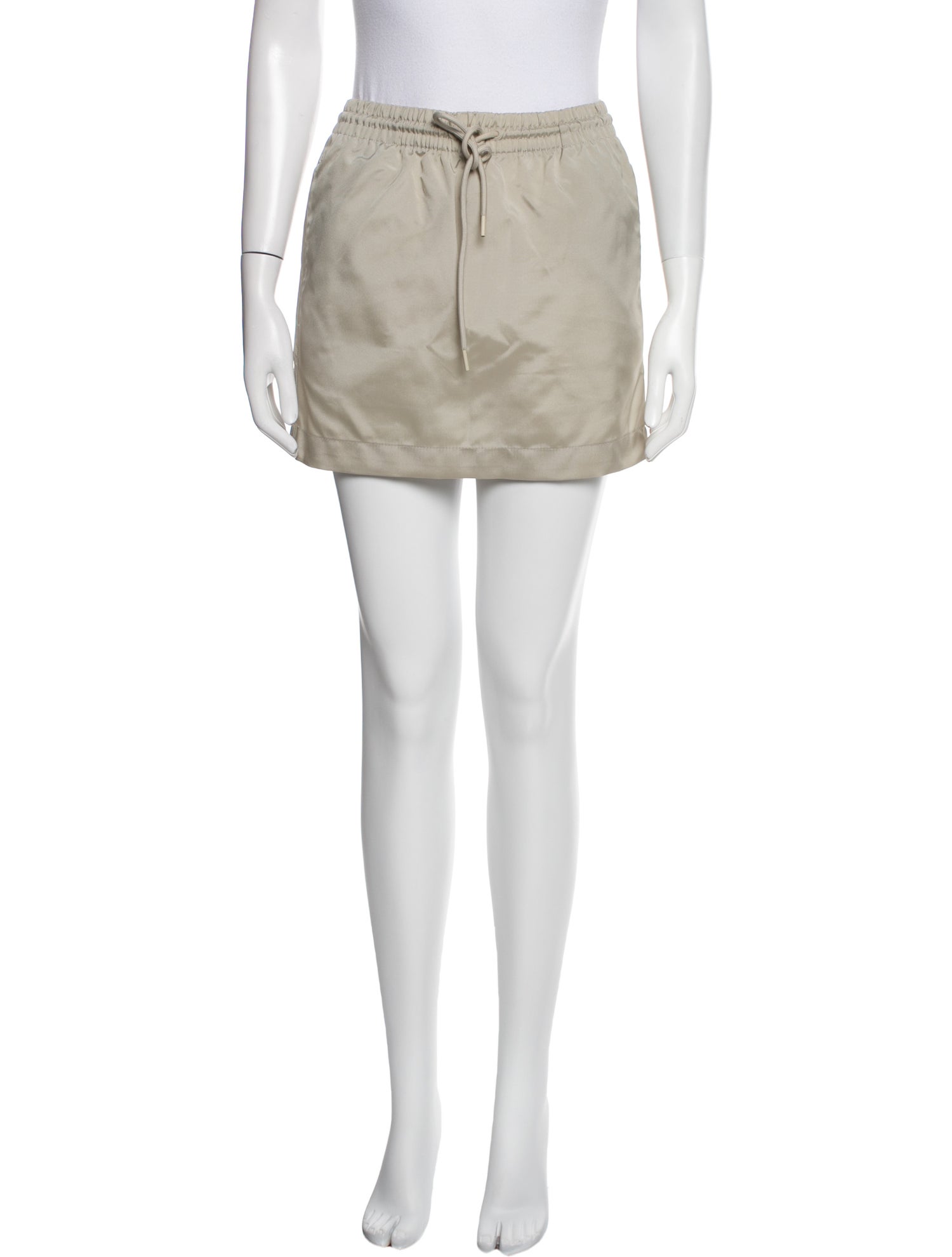 WARDROBE.NYC Pleated Accents Mini Skirt