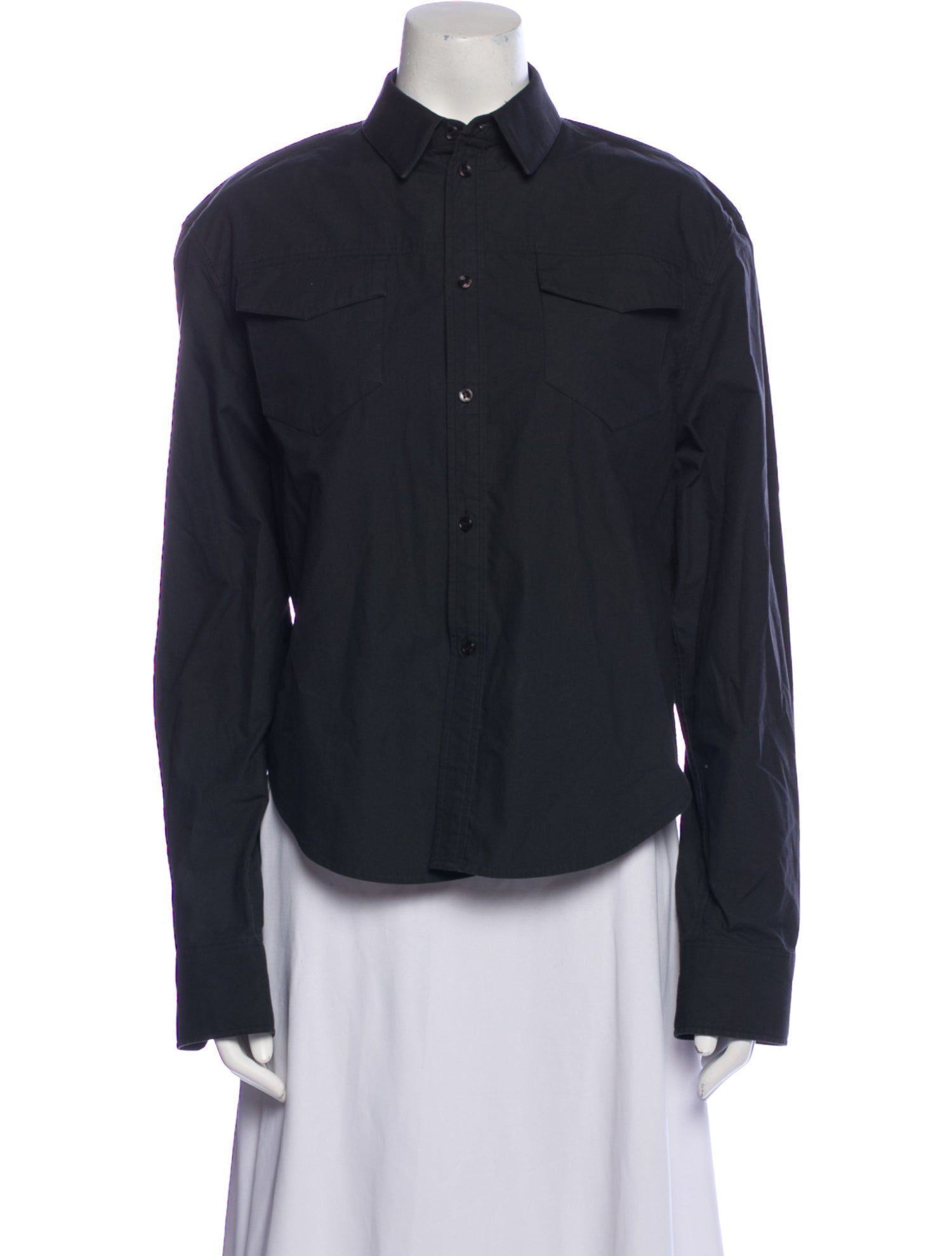 WARDROBE.NYC Long Sleeve Button-Up Top