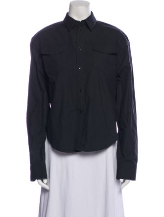 WARDROBE.NYC Long Sleeve Button-Up Top