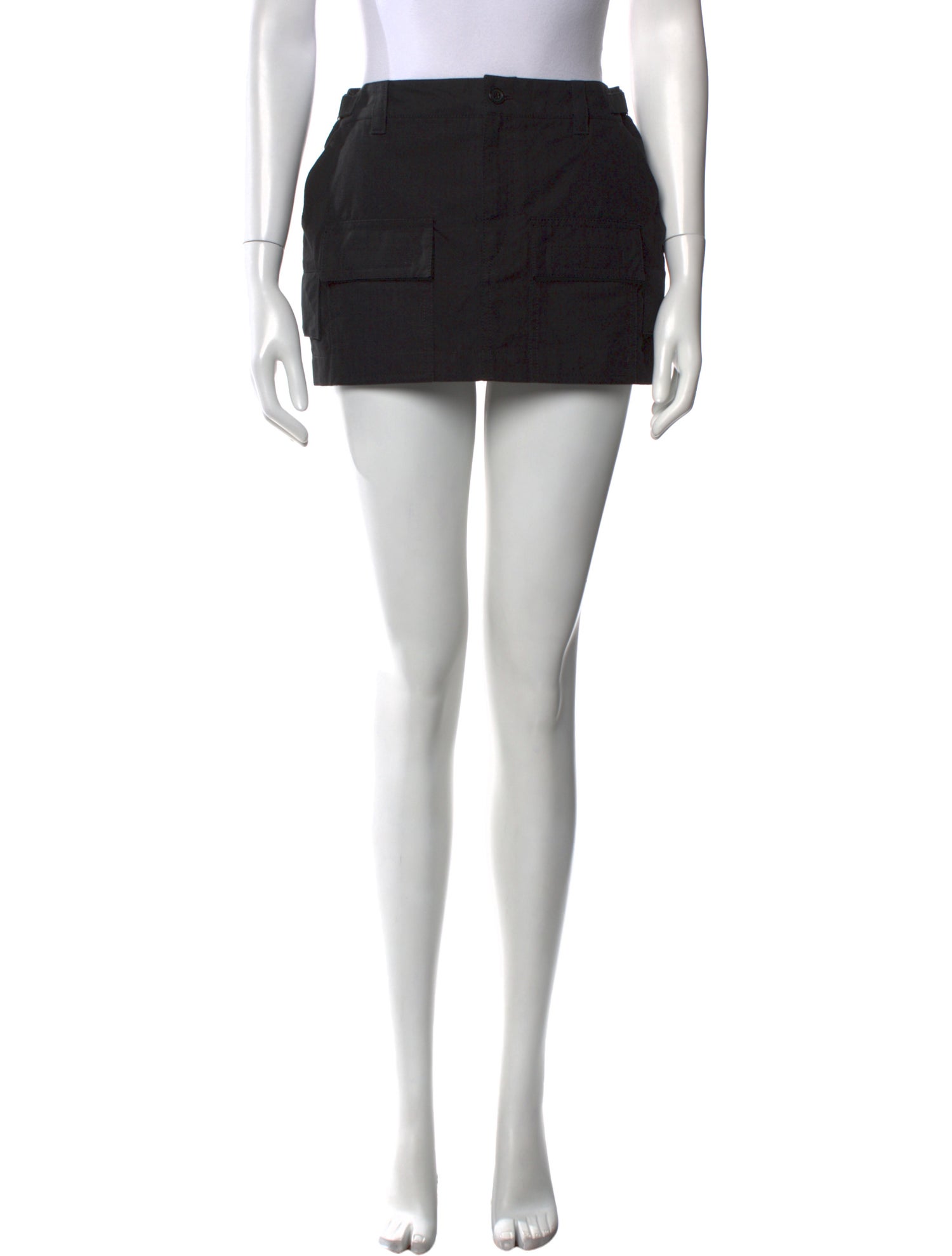 WARDROBE.NYC Pleated Accents Mini Skirt