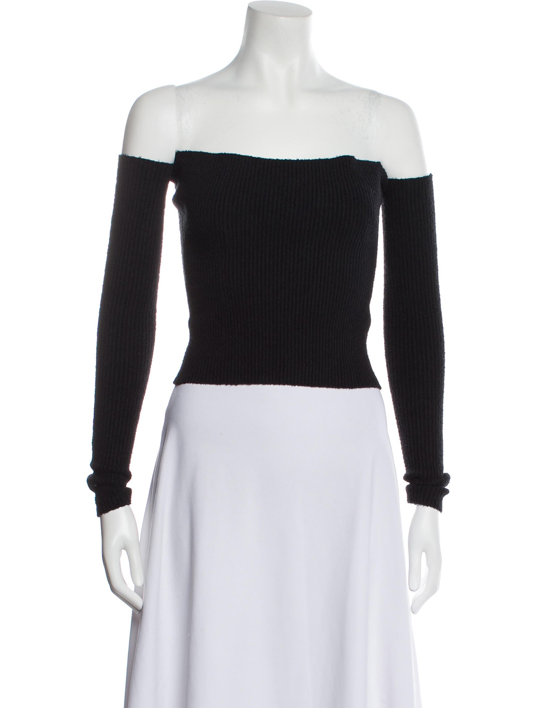 WARDROBE.NYC Off-The-Shoulder Long Sleeve Crop Top w/ Tags