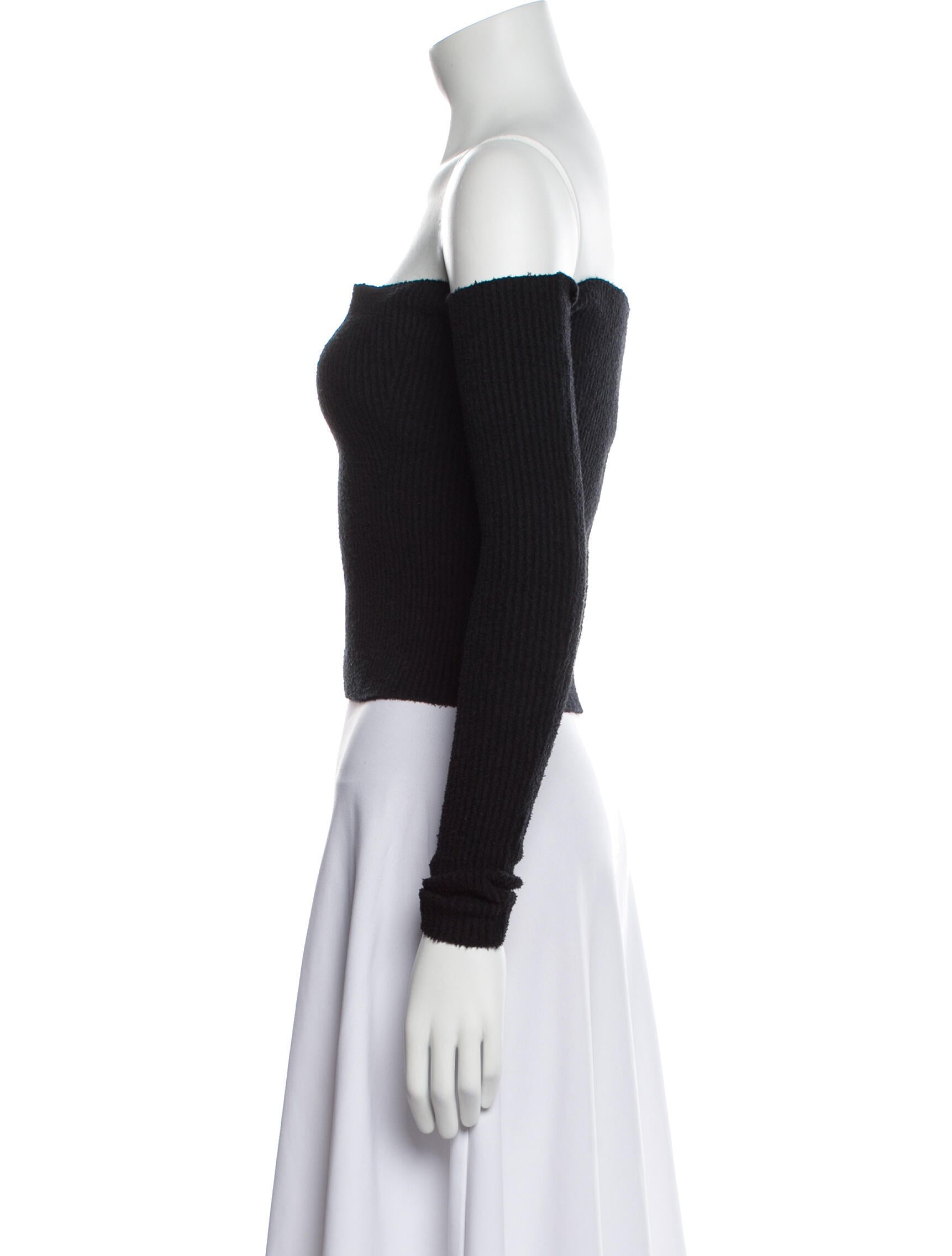 WARDROBE.NYC Off-The-Shoulder Long Sleeve Crop Top w/ Tags