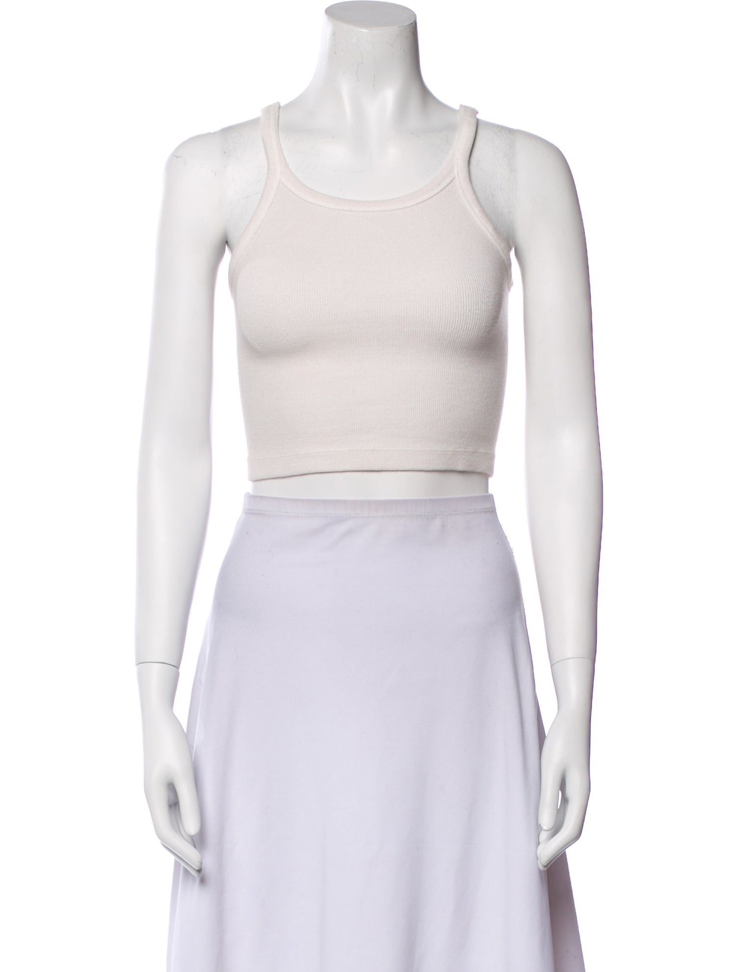 WARDROBE.NYC Scoop Neck Sleeveless Crop Top