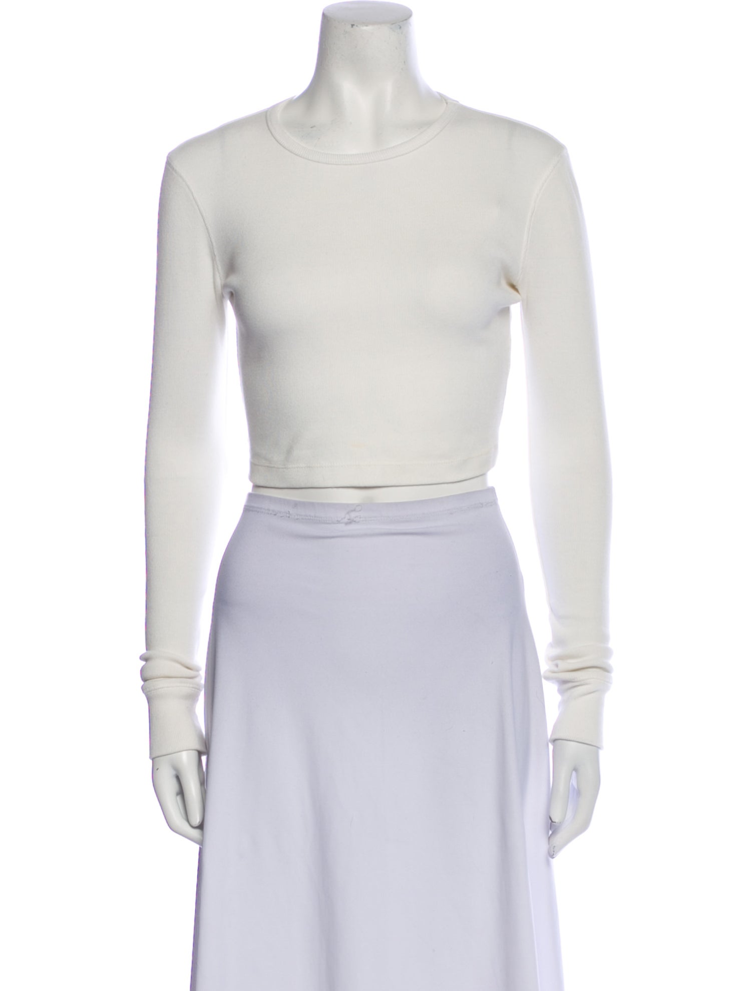 WARDROBE.NYC Crew Neck Long Sleeve Crop Top