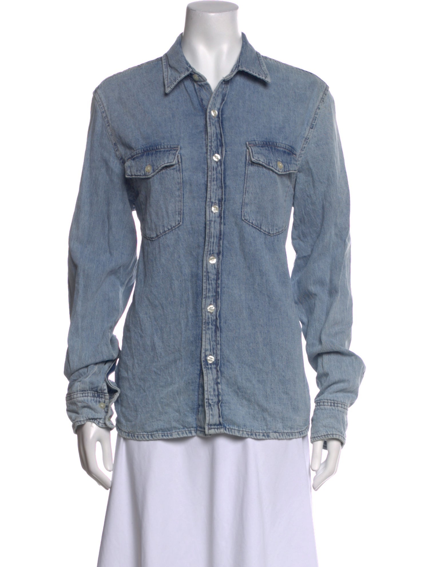 WARDROBE.NYC Long Sleeve Button-Up Top