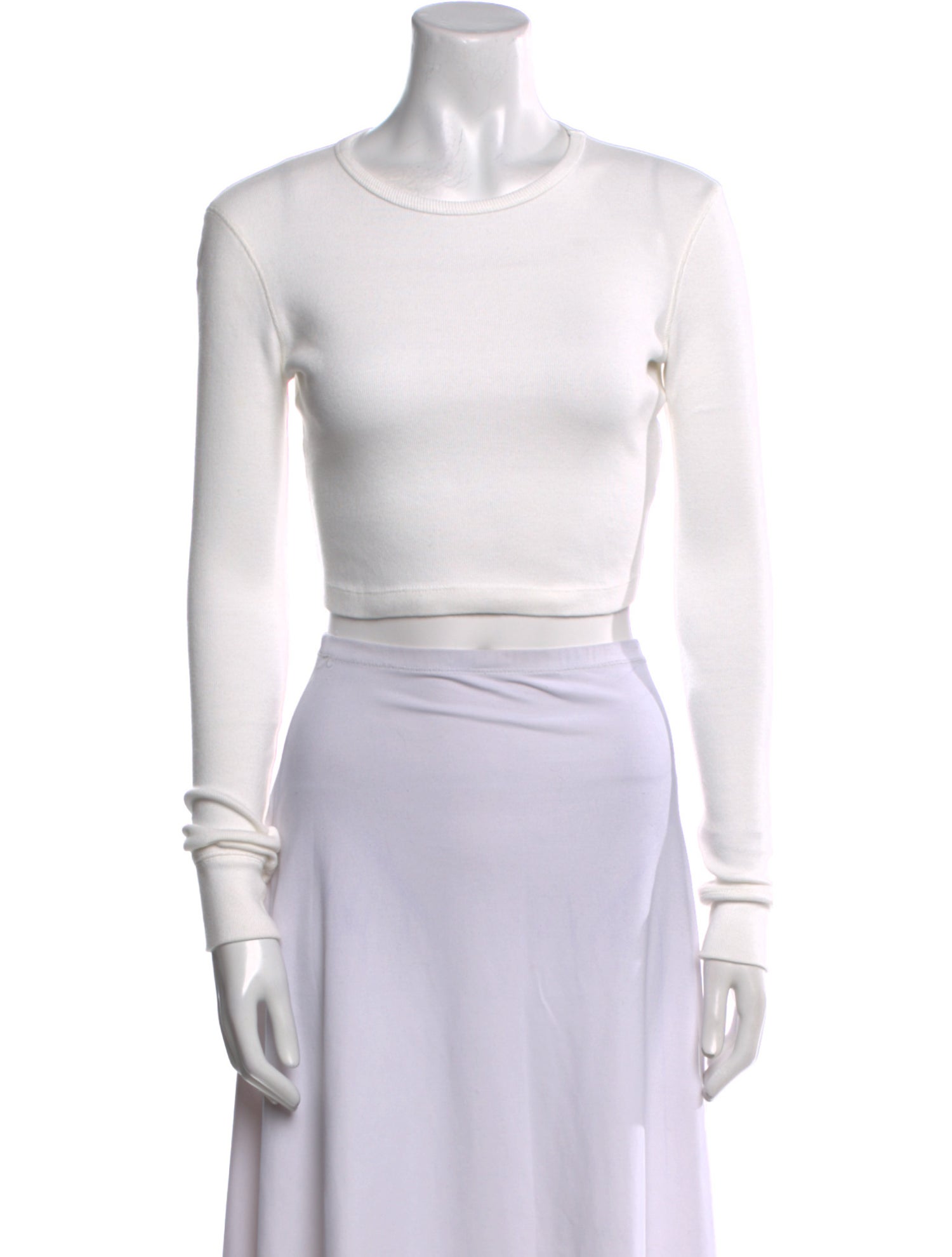 WARDROBE.NYC Crew Neck Long Sleeve Crop Top