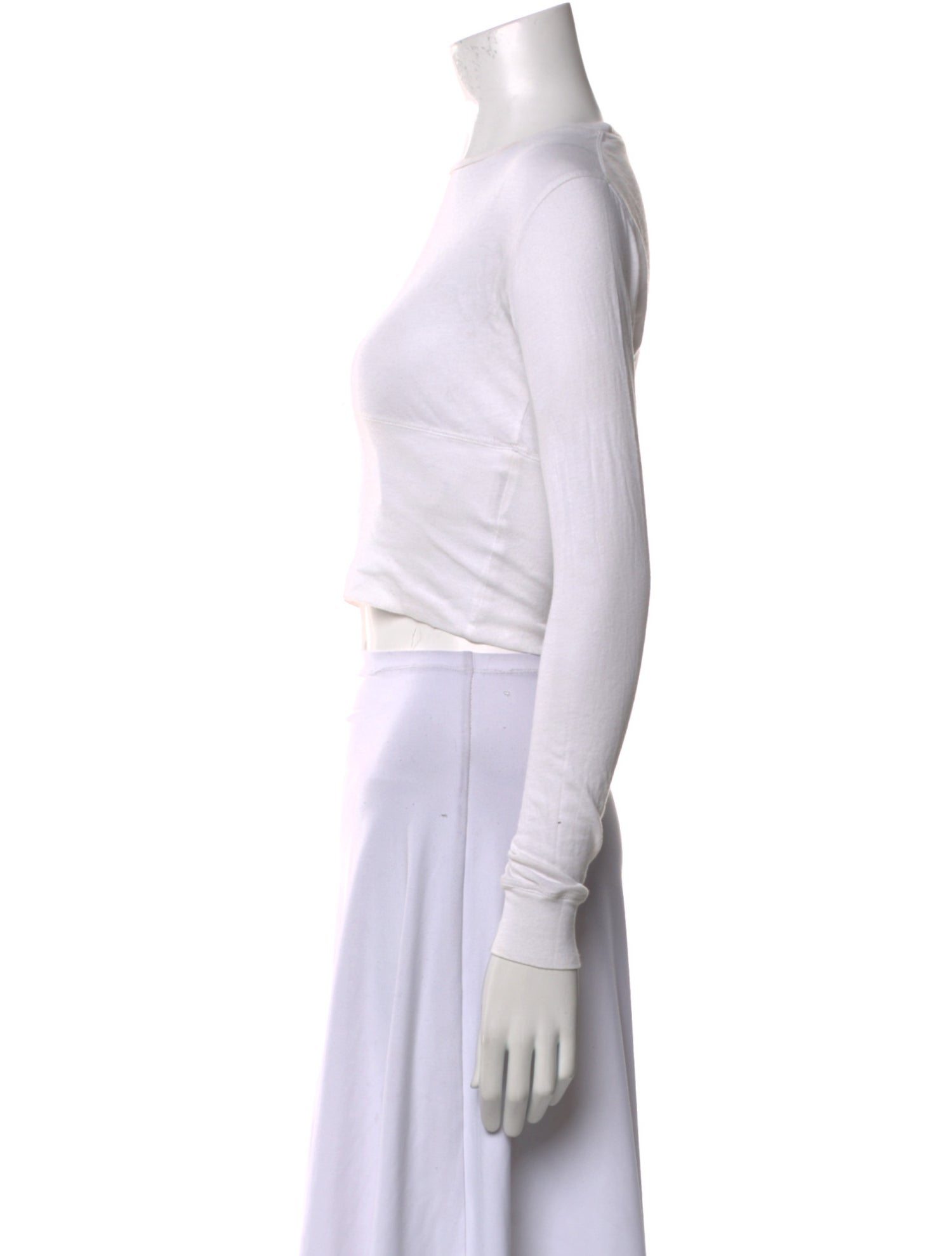 WARDROBE.NYC Bateau Neckline Long Sleeve Crop Top