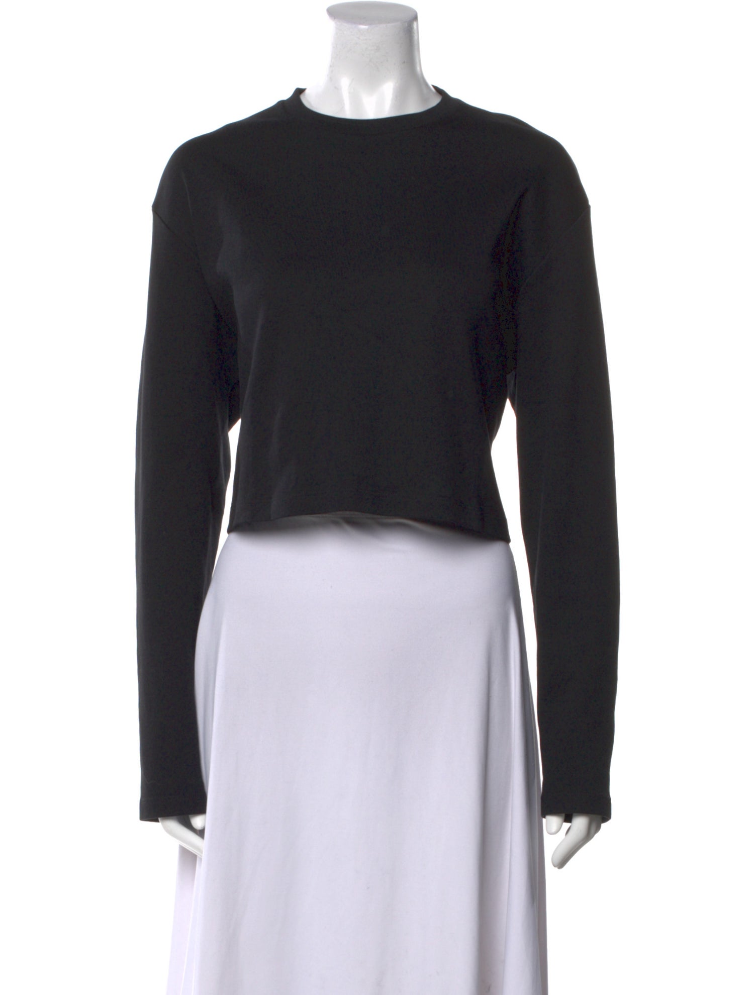 WARDROBE.NYC Crew Neck Long Sleeve Crop Top