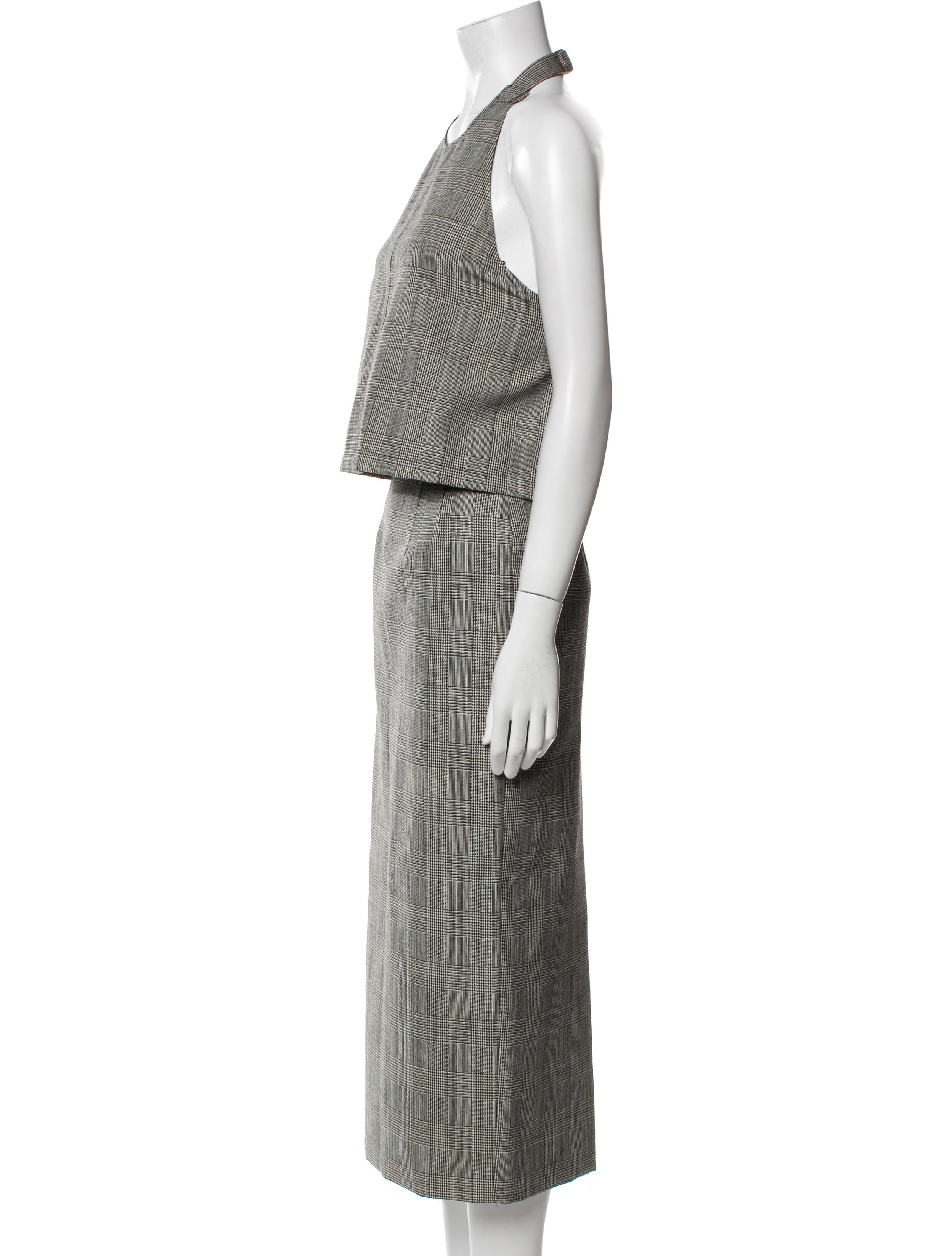 WARDROBE.NYC Wool Plaid Print Skirt Set w/ Tags