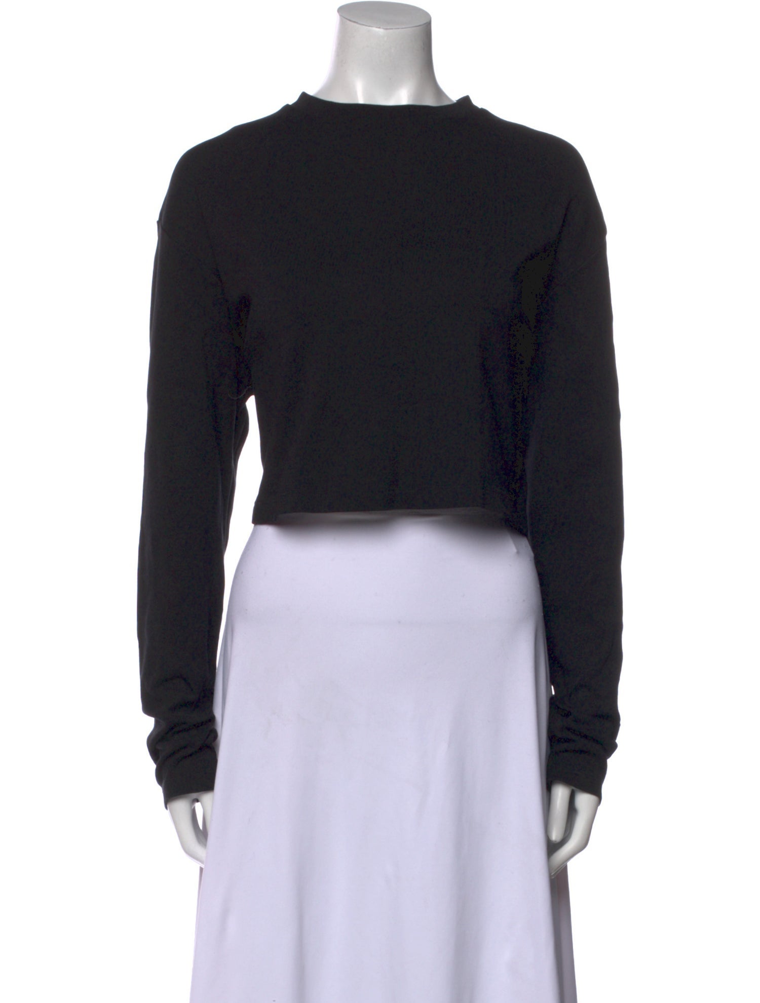 WARDROBE.NYC Crew Neck Long Sleeve Crop Top