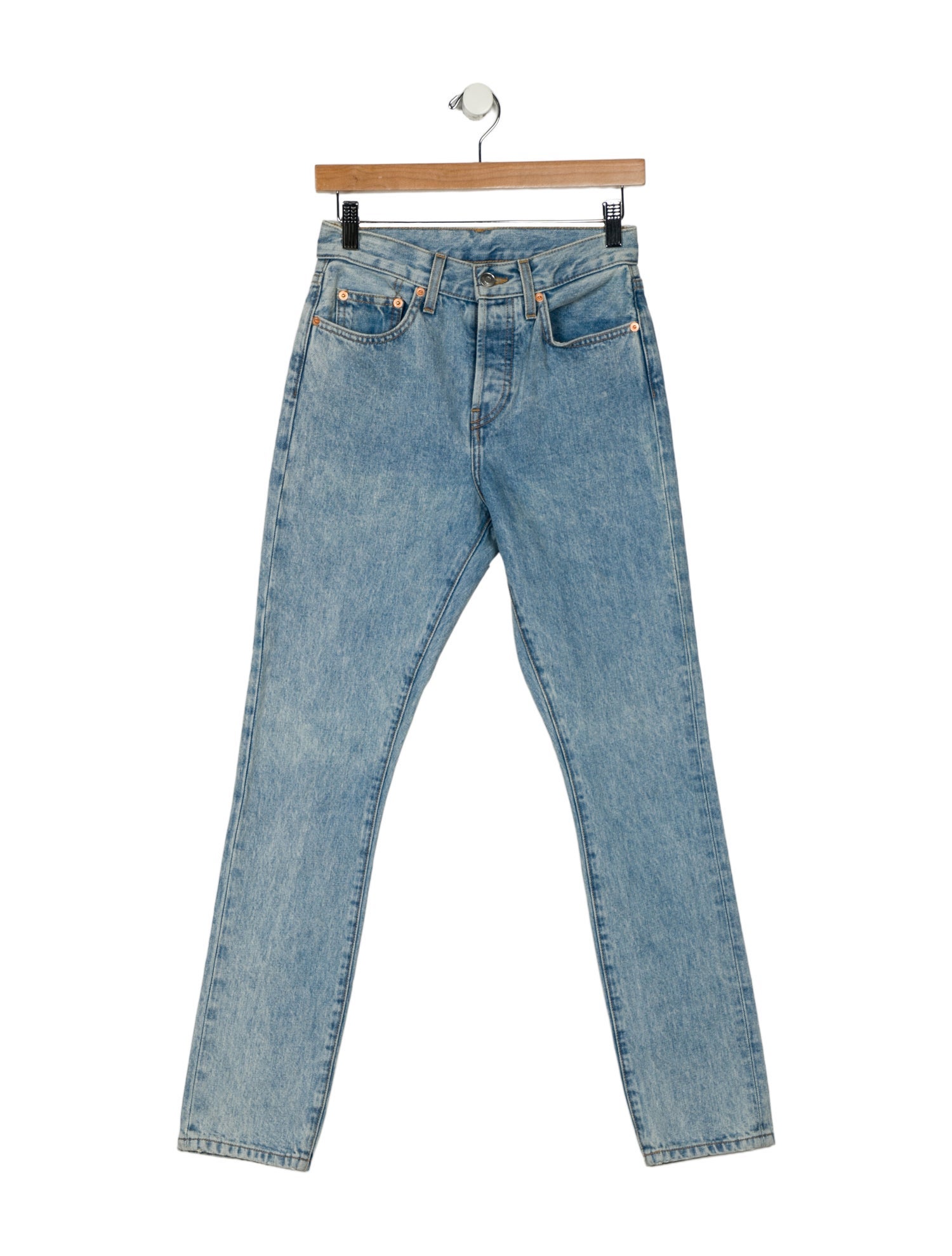 WARDROBE.NYC Mid-Rise Straight Leg Jeans