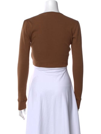 WARDROBE.NYC Crew Neck Long Sleeve Crop Top