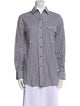 WARDROBE.NYC Striped Long Sleeve Button-Up Top