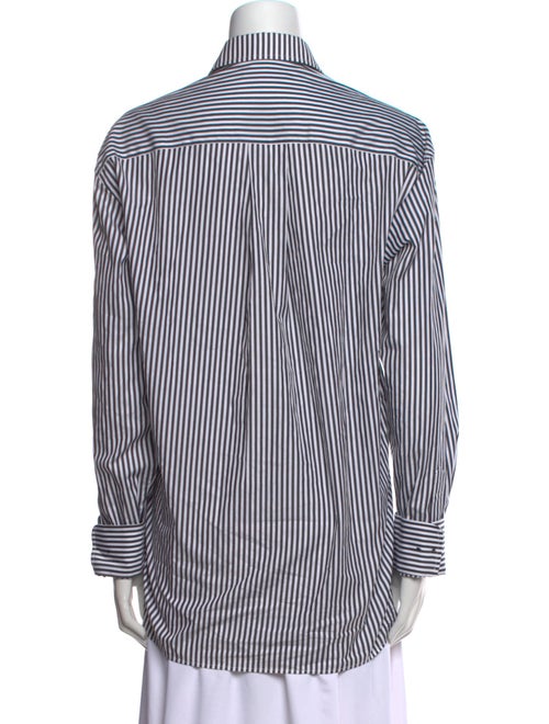 WARDROBE.NYC Striped Long Sleeve Button-Up Top