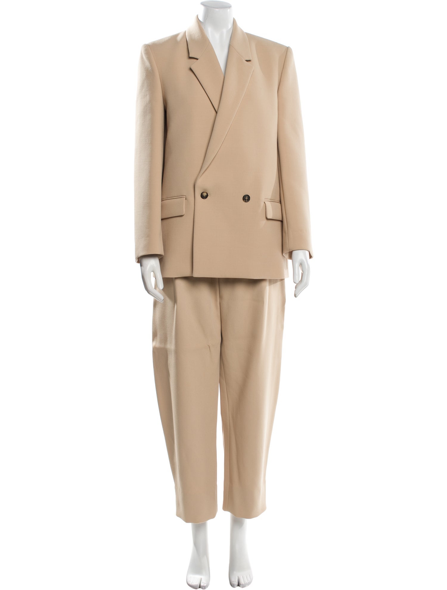 WARDROBE.NYC Wool Faux Fur Trim Pantsuit w/ Tags