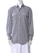 WARDROBE.NYC Striped Long Sleeve Button-Up Top