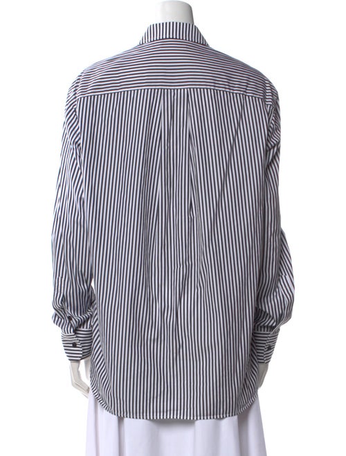 WARDROBE.NYC Striped Long Sleeve Button-Up Top