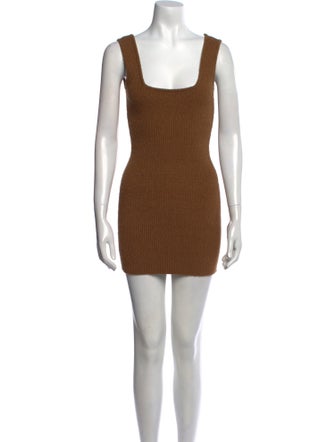 WARDROBE.NYC Square Neckline Mini Dress