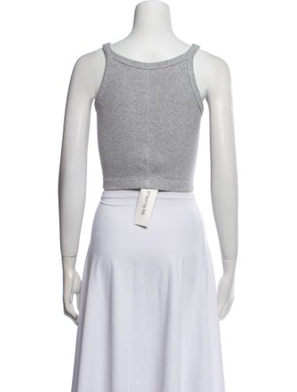 WARDROBE.NYC Square Neckline Sleeveless Crop Top