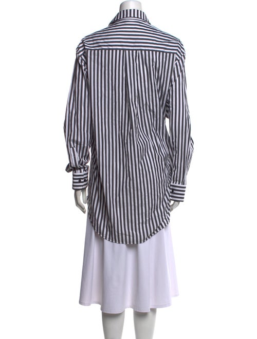 WARDROBE.NYC Striped Long Sleeve Button-Up Top