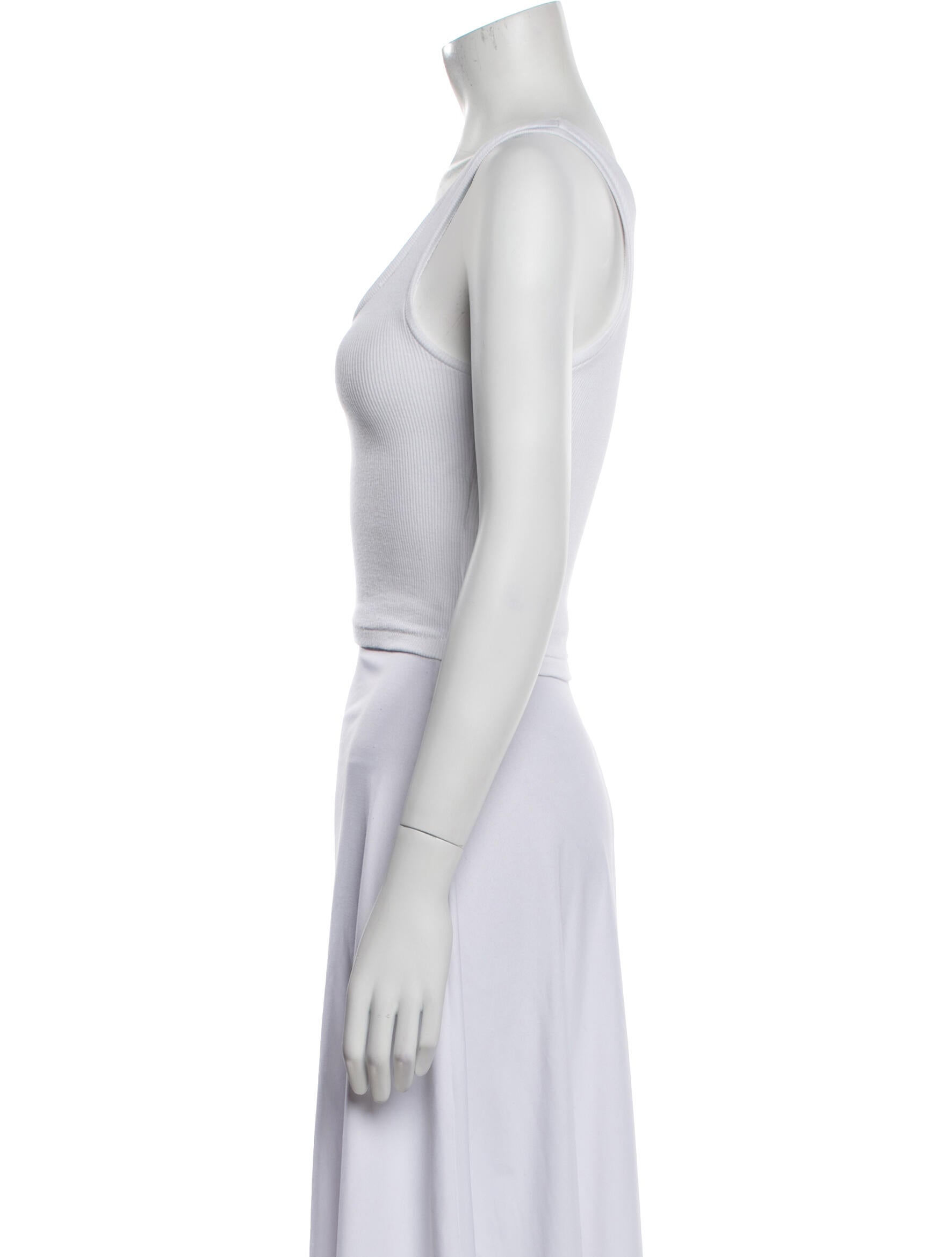 WARDROBE.NYC Square Neckline Sleeveless Crop Top