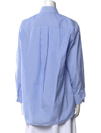 WARDROBE.NYC Striped Long Sleeve Button-Up Top