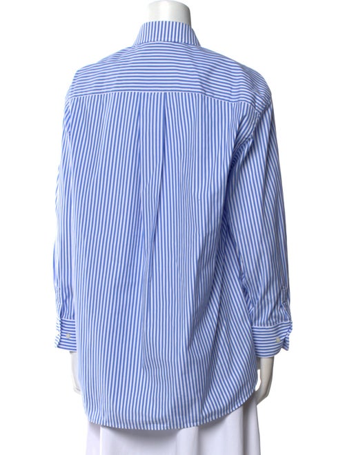 WARDROBE.NYC Striped Long Sleeve Button-Up Top