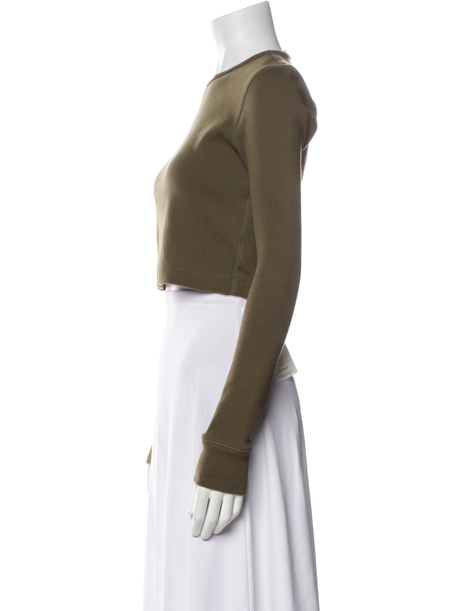 WARDROBE.NYC Crew Neck Long Sleeve Crop Top