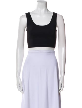 WARDROBE.NYC Nylon Scoop Neck Crop Top