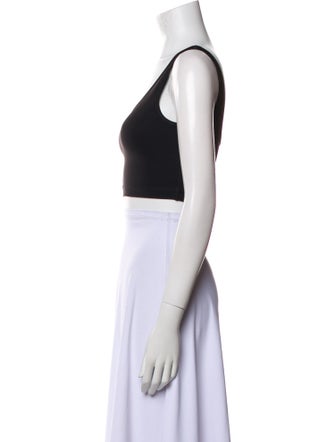 WARDROBE.NYC Nylon Scoop Neck Crop Top