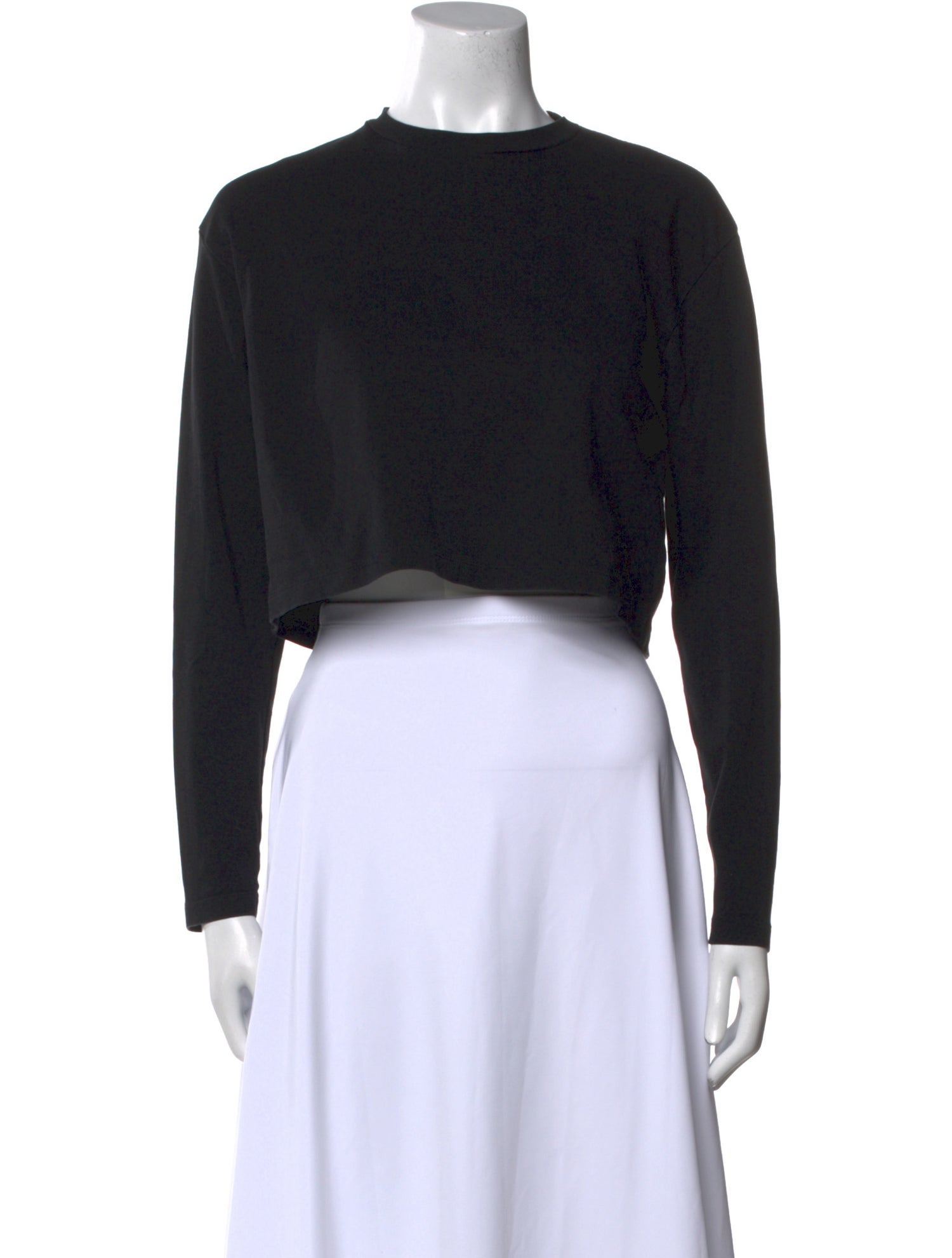 WARDROBE.NYC Crew Neck Long Sleeve Crop Top