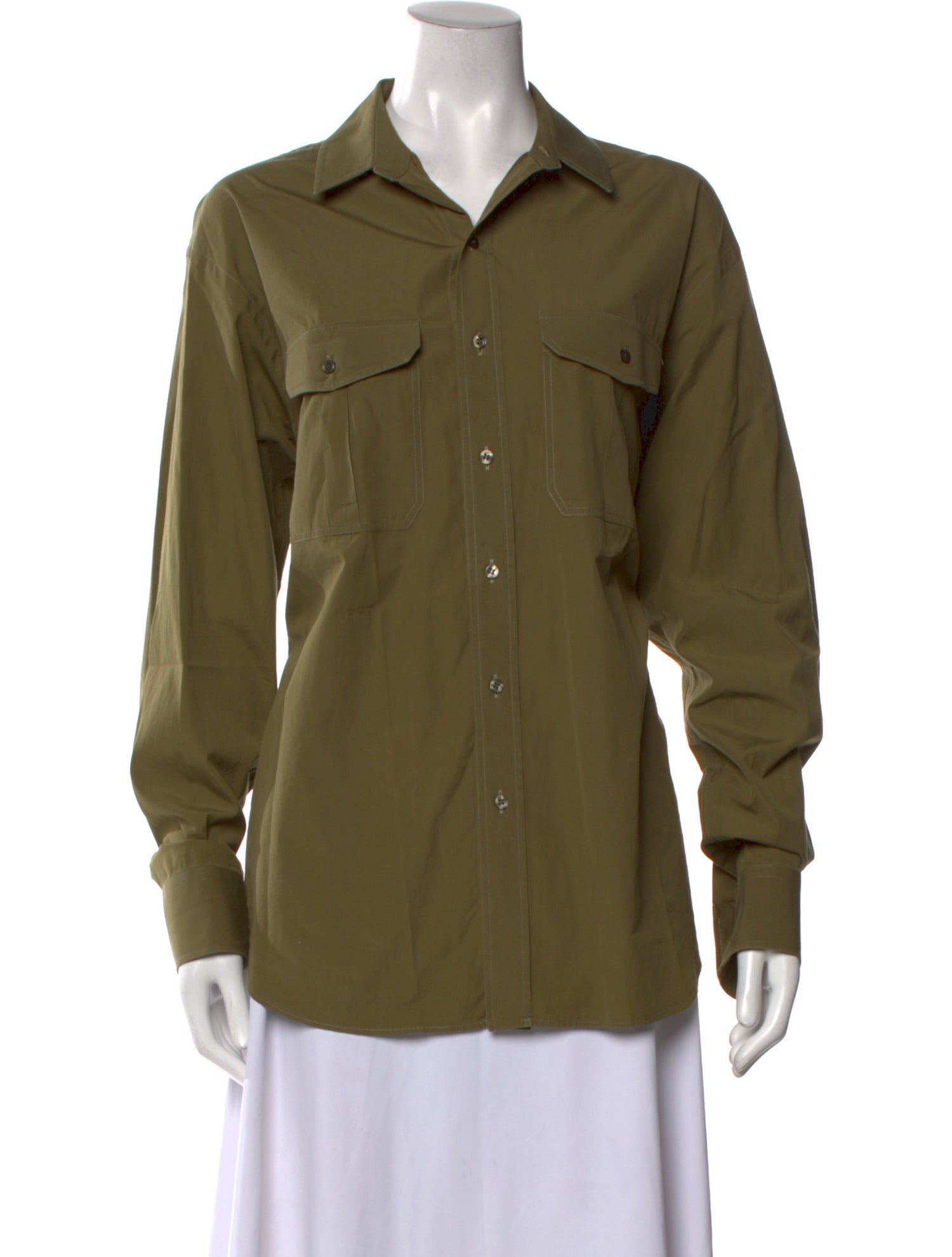 WARDROBE.NYC Long Sleeve Button-Up Top