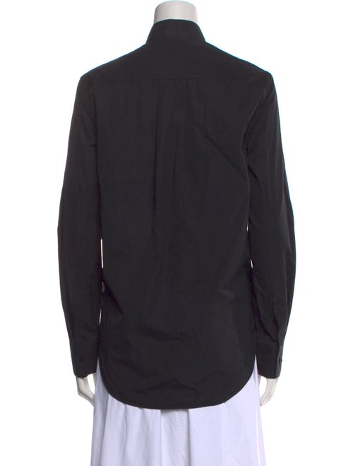WARDROBE.NYC Mock Neck Long Sleeve Button-Up Top