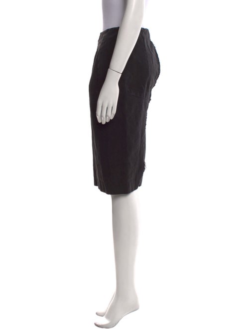 WARDROBE.NYC Distressed Accents Knee-Length Skirt