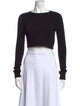 WARDROBE.NYC Bateau Neckline Long Sleeve Crop Top