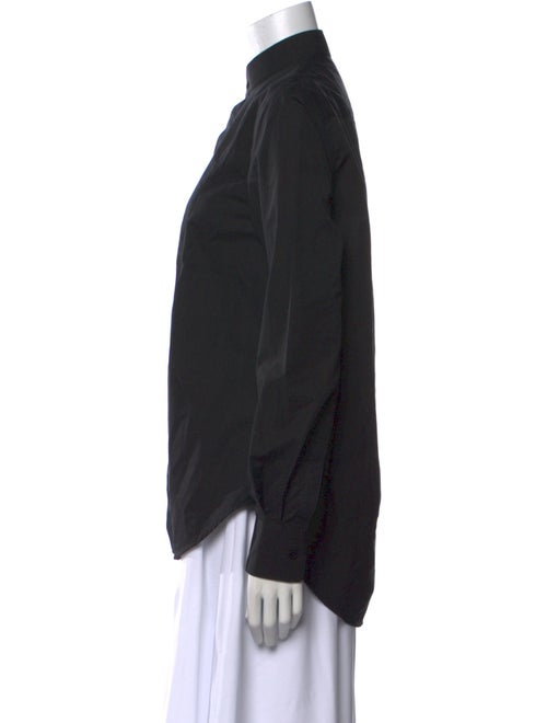 WARDROBE.NYC Mock Neck Long Sleeve Button-Up Top