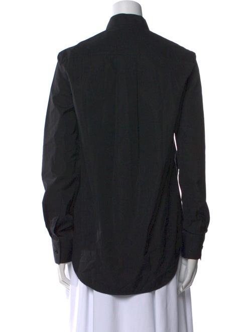 WARDROBE.NYC Mock Neck Long Sleeve Button-Up Top