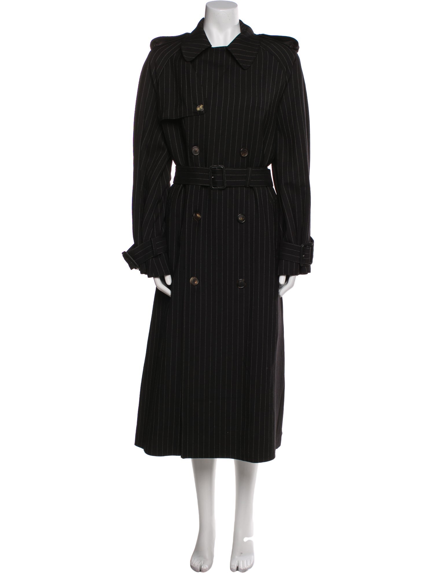 WARDROBE.NYC Wool Plaid Print Trench Coat