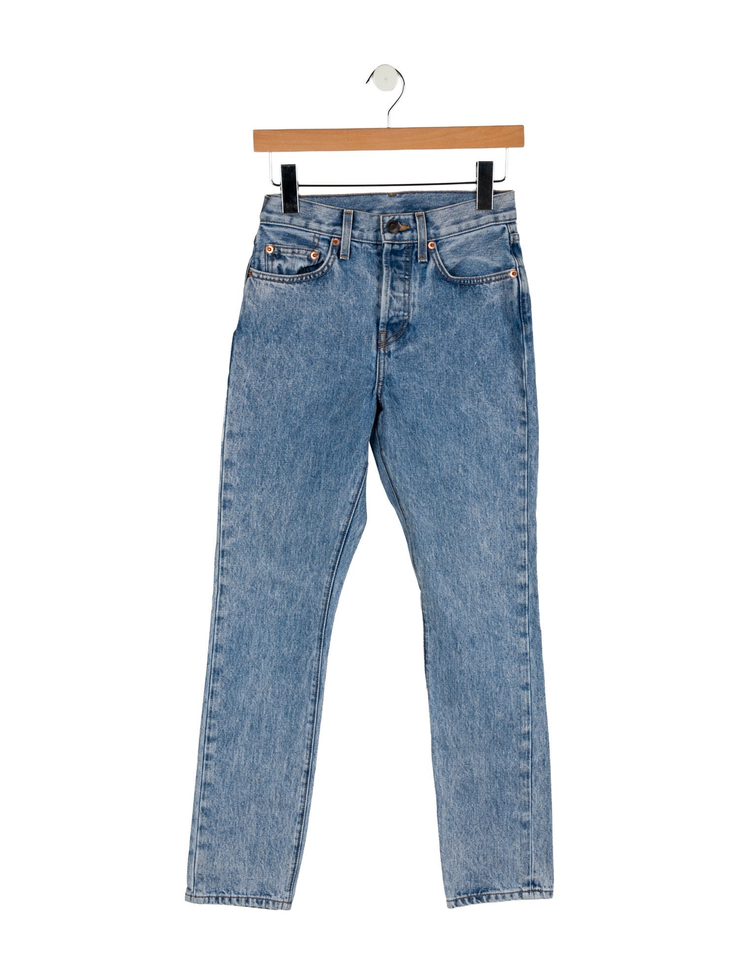 WARDROBE.NYC Mid-Rise Straight Leg Jeans